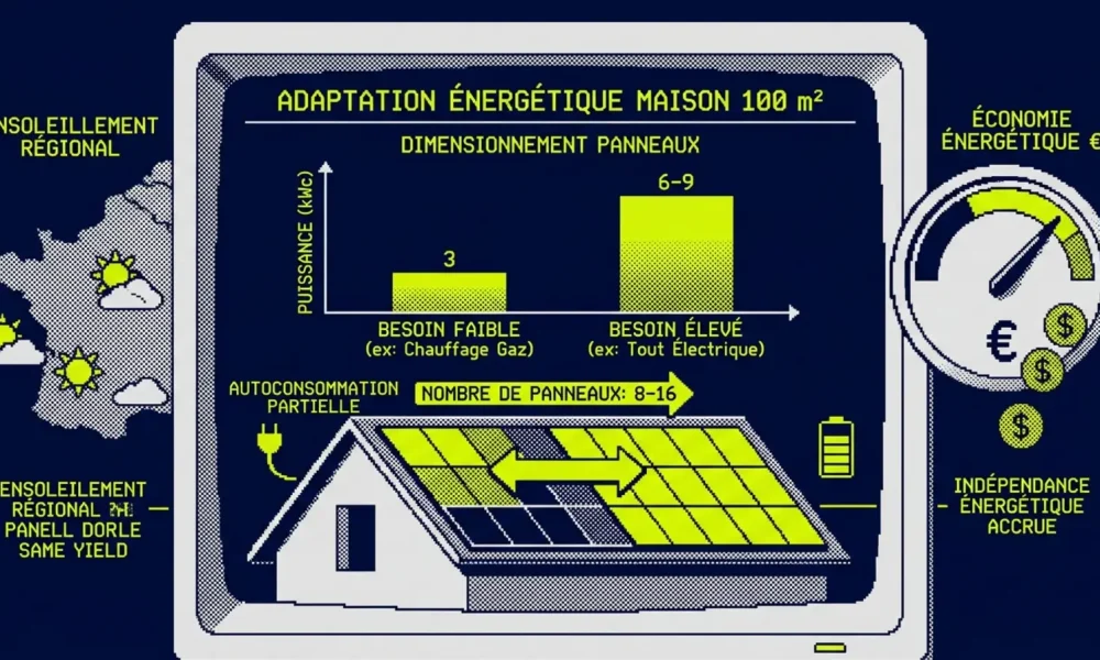 panneaux solaires maison 100 m² — illustration