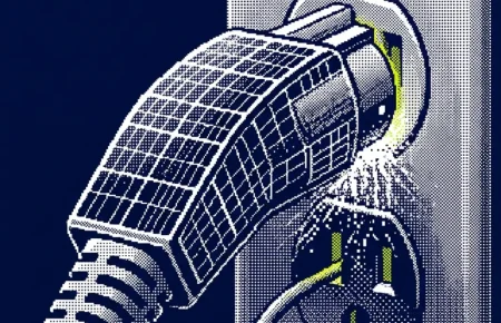 Ombrières photovoltaïques et borne de recharge solaire sur une station-service