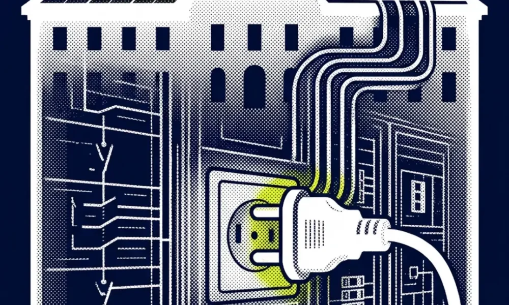 centrale solaire bâtiment communal — illustration