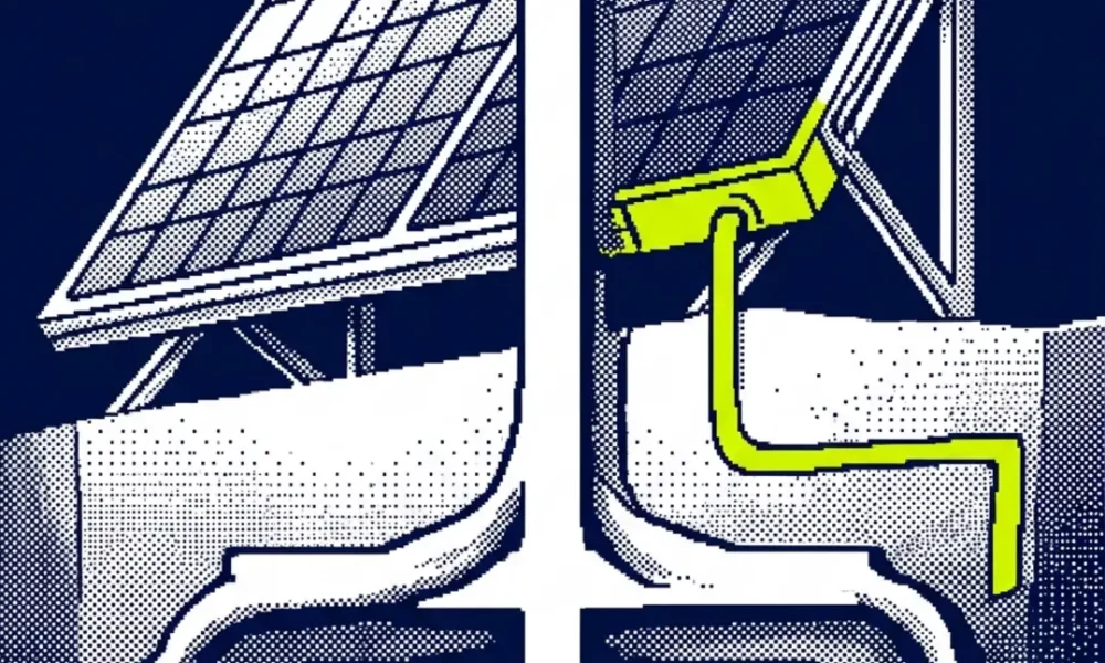 mise à la terre panneaux solaires — illustration