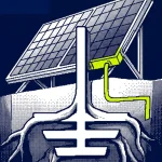 mise à la terre panneaux solaires — illustration