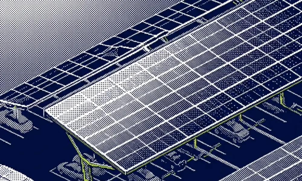 ombrières photovoltaïques parkings publics — illustration