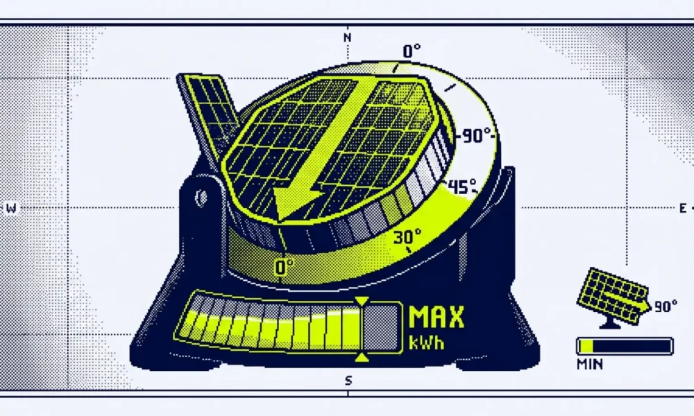orientation et inclinaison panneaux solaires — illustration