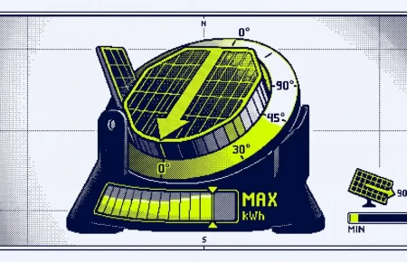 orientation et inclinaison panneaux solaires — illustration