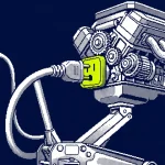 photovoltaïque garage automobile — illustration