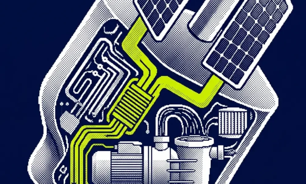 photovoltaïque piscine municipale — illustration