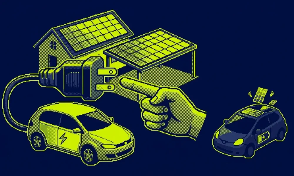 recharge 100 % solaire — illustration