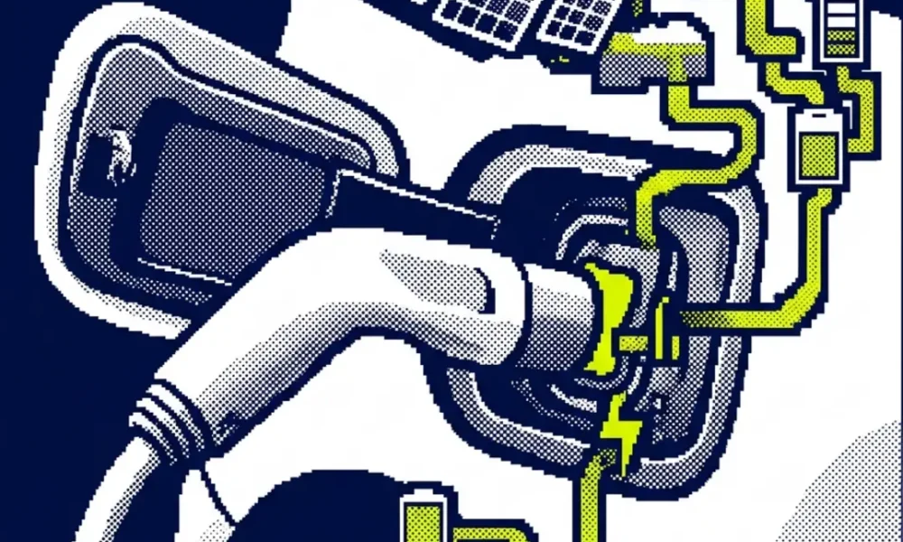 recharge voiture solaire — illustration