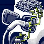 recharge voiture solaire — illustration