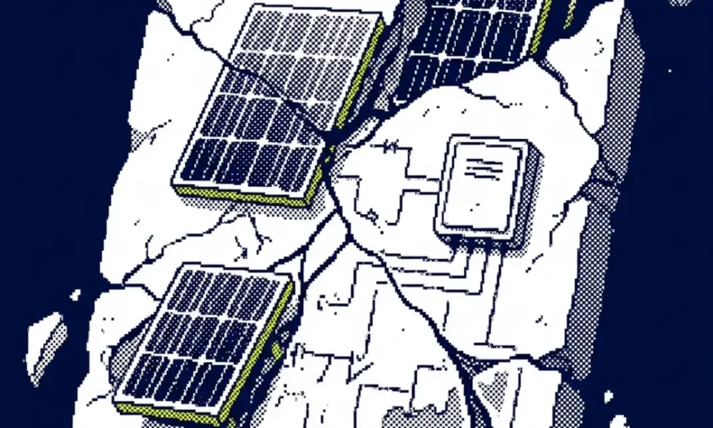 vente maison panneaux solaires — illustration