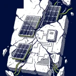 vente maison panneaux solaires — illustration