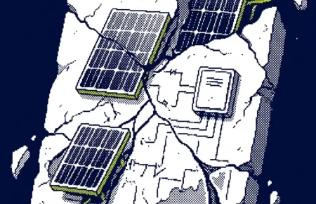 vente maison panneaux solaires — illustration