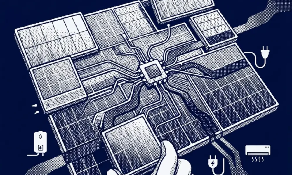 Application solaire photovoltaïque affichant la production et la consommation d’une maison