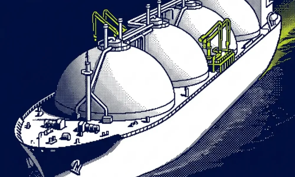 Terminal méthanier avec navire chargé pour les exportations américaines de GNL