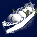 Terminal méthanier avec navire chargé pour les exportations américaines de GNL