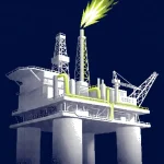 Plateforme offshore en mer froide liée au gaz norvégien Arctique