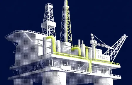 Plateforme offshore en mer froide liée au gaz norvégien Arctique