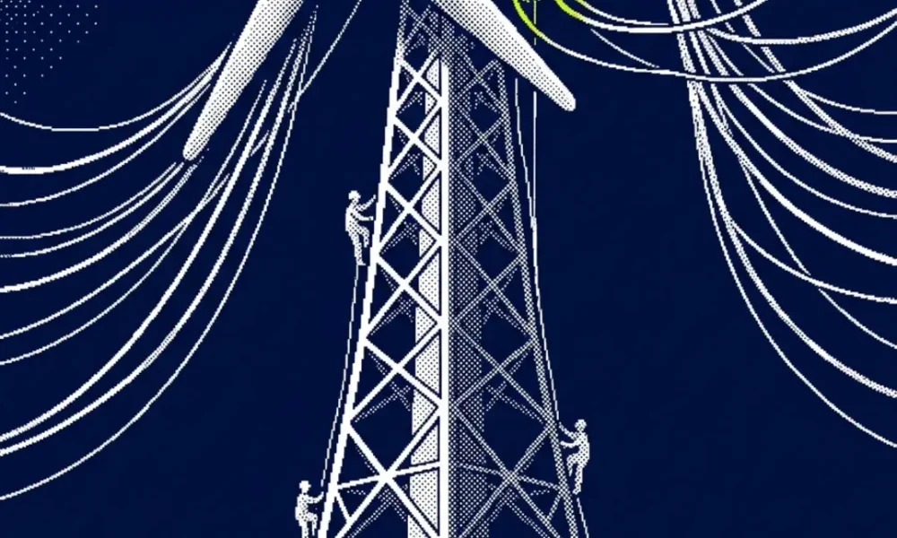 Grande éolienne Allemagne de très haute taille sur un site industriel