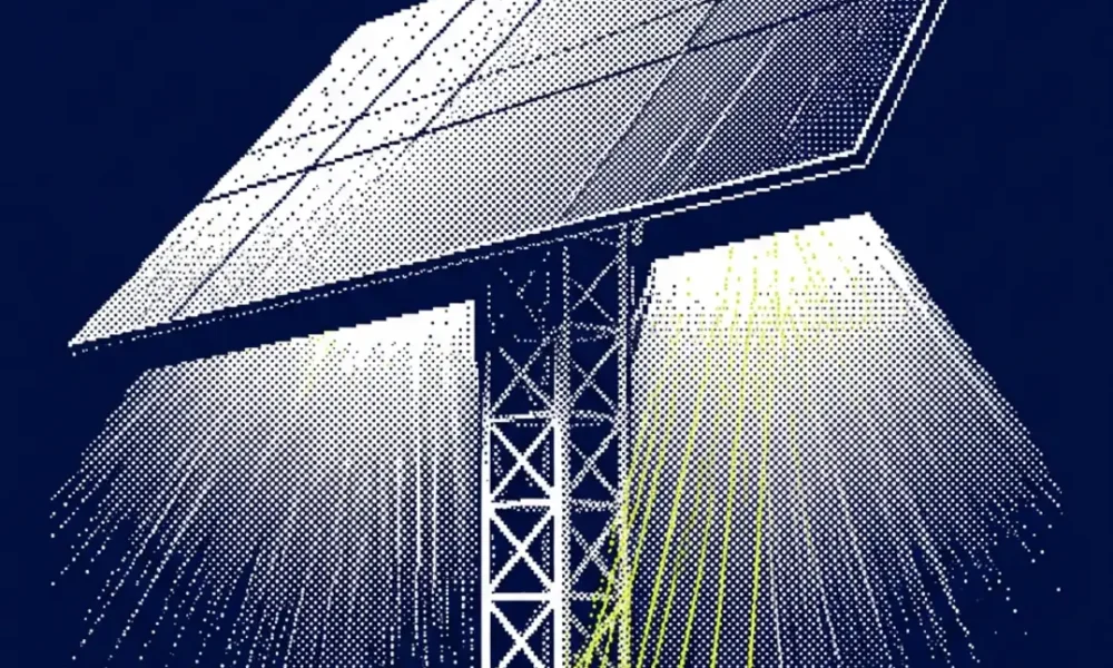 Installation solaire avec panneaux bifaciaux 2026 sur structure surélevée au sol