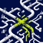 Vue industrielle de la raffinerie de Schwedt et de ses infrastructures pétrolières