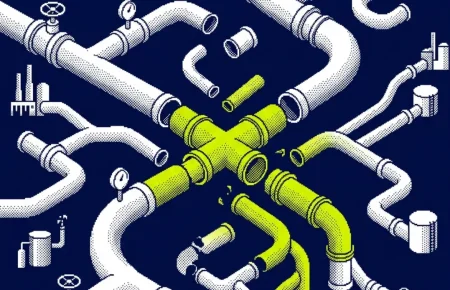 Vue industrielle de la raffinerie de Schwedt et de ses infrastructures pétrolières