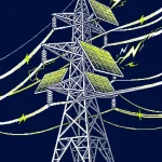 solaire réseau électrique — illustration