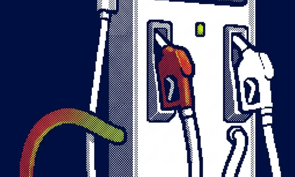 diesel rouge france — illustration